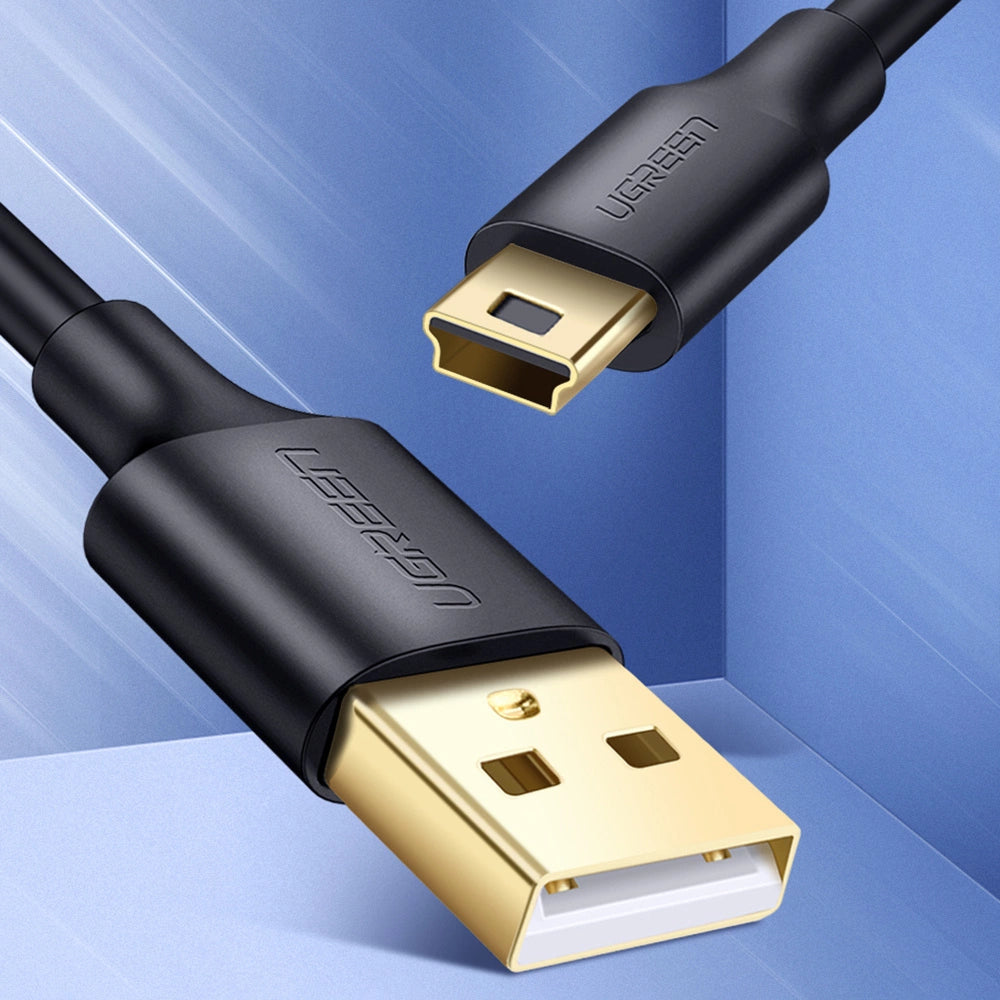 Ugreen 5 pin guldbelagt USB-kabel - mini USB 0,5 m sort (US132)