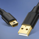 Ugreen 5 pin guldbelagt USB-kabel - mini USB 0,5 m sort (US132)