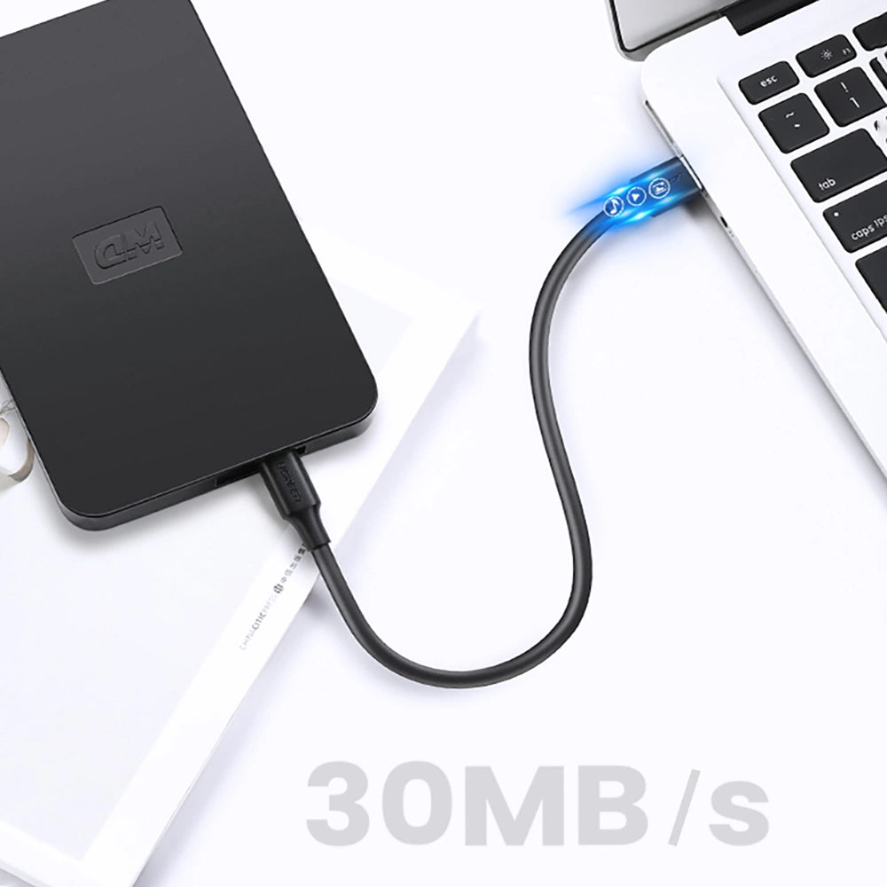 Ugreen 5 pin guldbelagt USB-kabel - mini USB 0,5 m sort (US132)