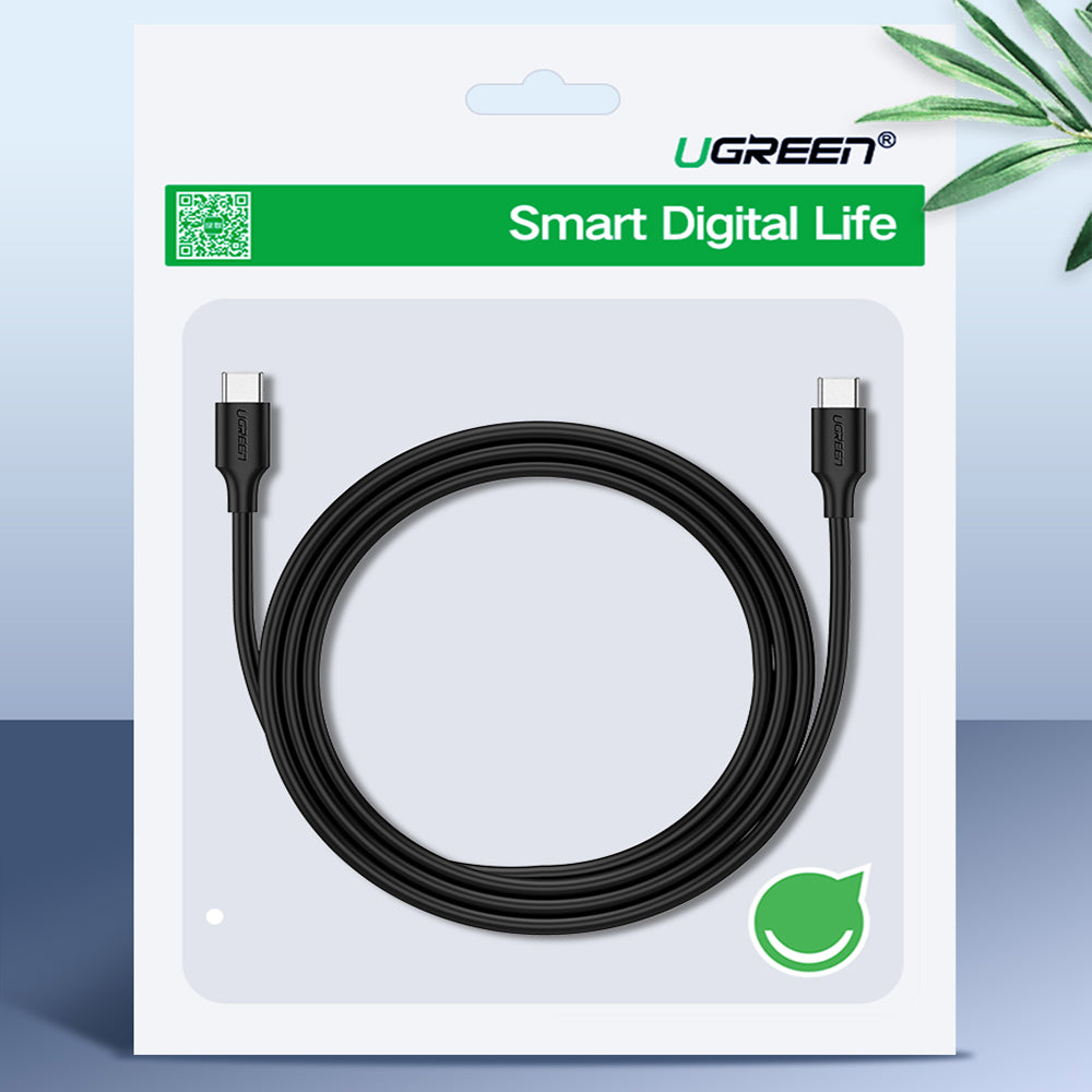 Grøn US286 USB-C - USB-C 3A 480Mb/s kabel 3m - sort