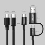 Grøn US286 USB-C - USB-C 3A 480Mb/s kabel 3m - sort