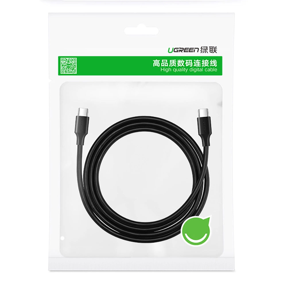 Grøn US286 USB-C - USB-C 3A 480Mb/s kabel 3m - sort