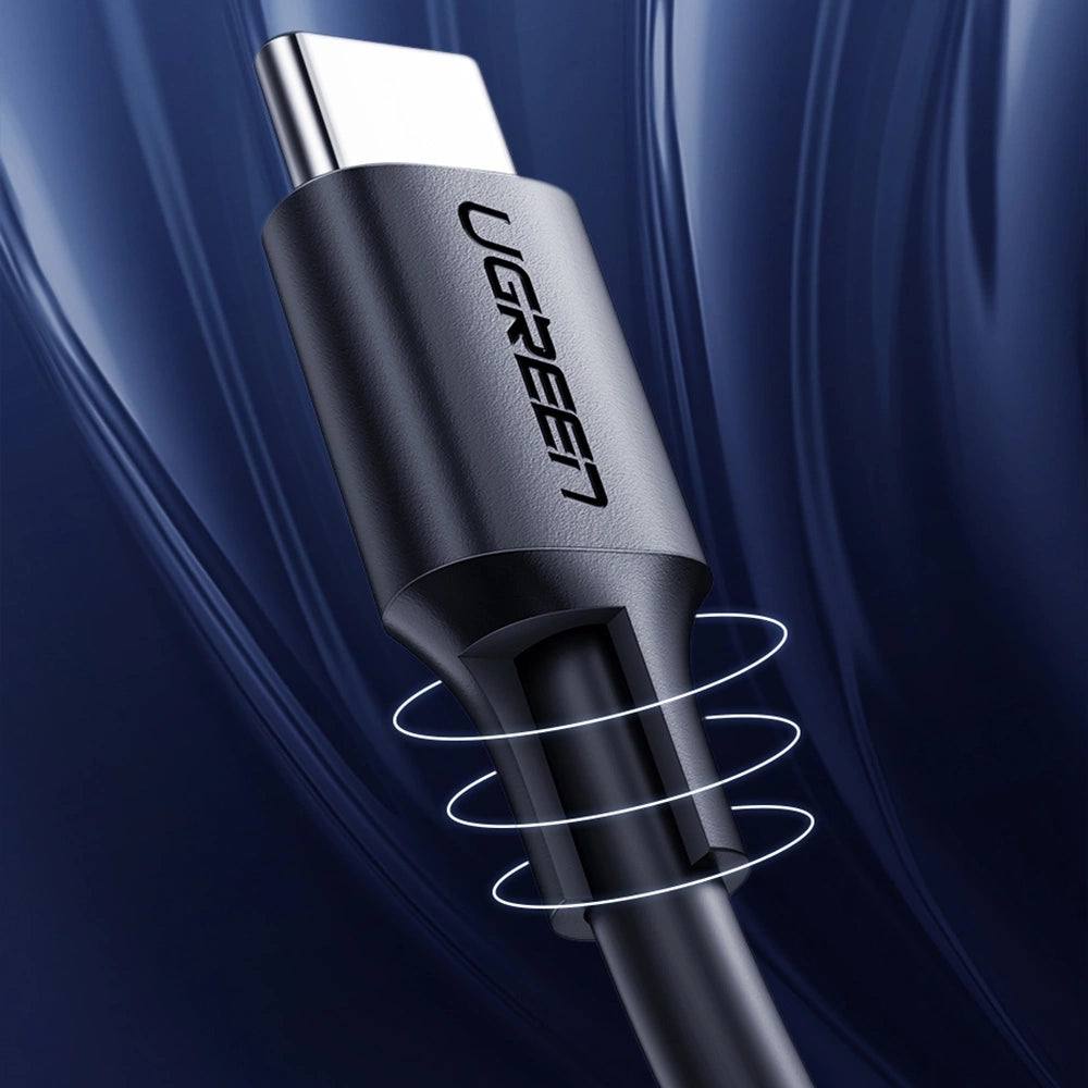 Grøn US286 USB-C - USB-C 3A 480Mb/s kabel 3m - sort