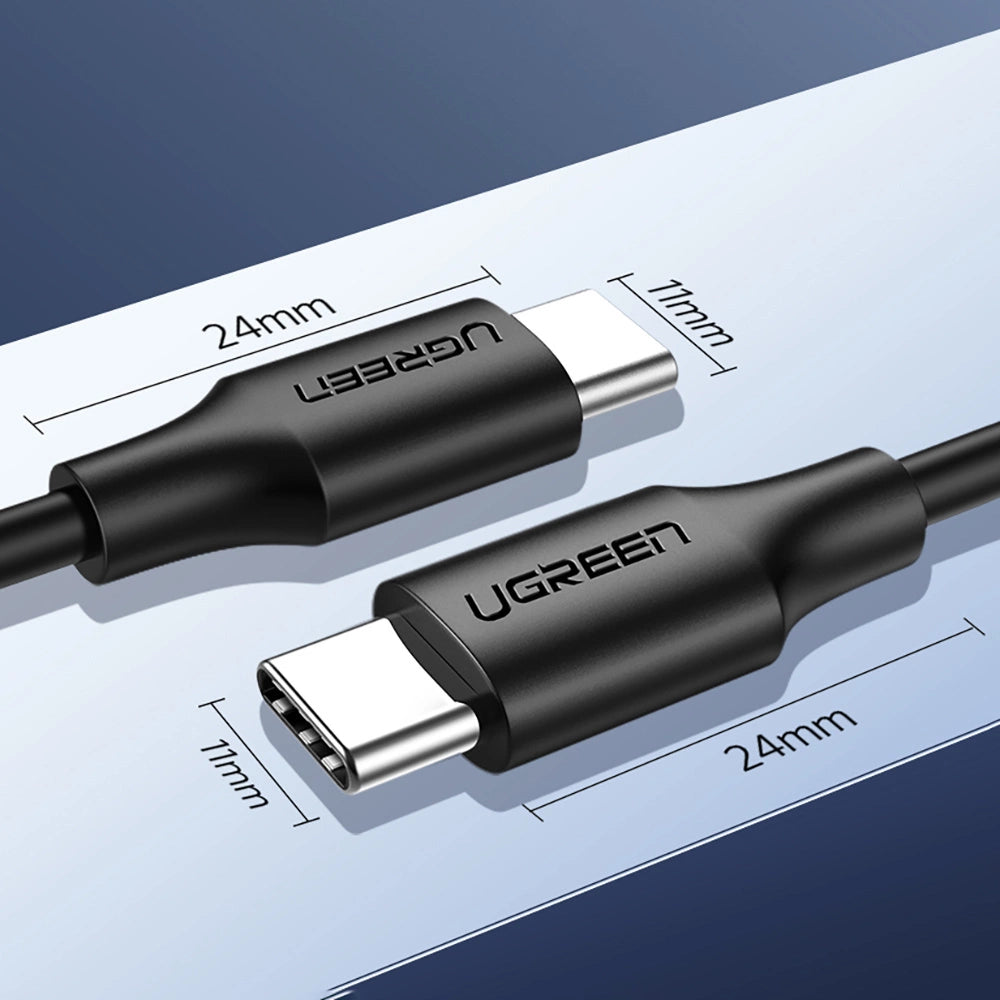 Grøn US286 USB-C - USB-C 3A 480Mb/s kabel 3m - sort