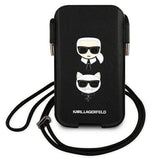 Karl Lagerfeld Saffiano Ikonik Karl og Choupette Head 6.7 Taske - sort