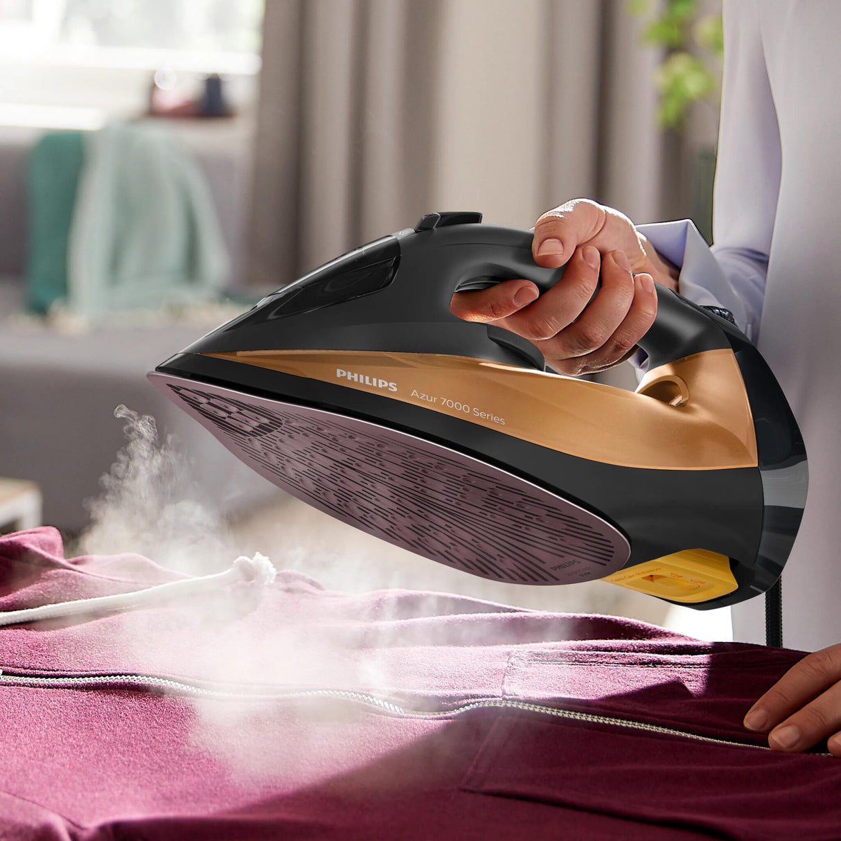 Philips 7000 series DST7040/80 strygejern Dampstrygejern SteamGlide Elite-strygesål 3000 W Sort