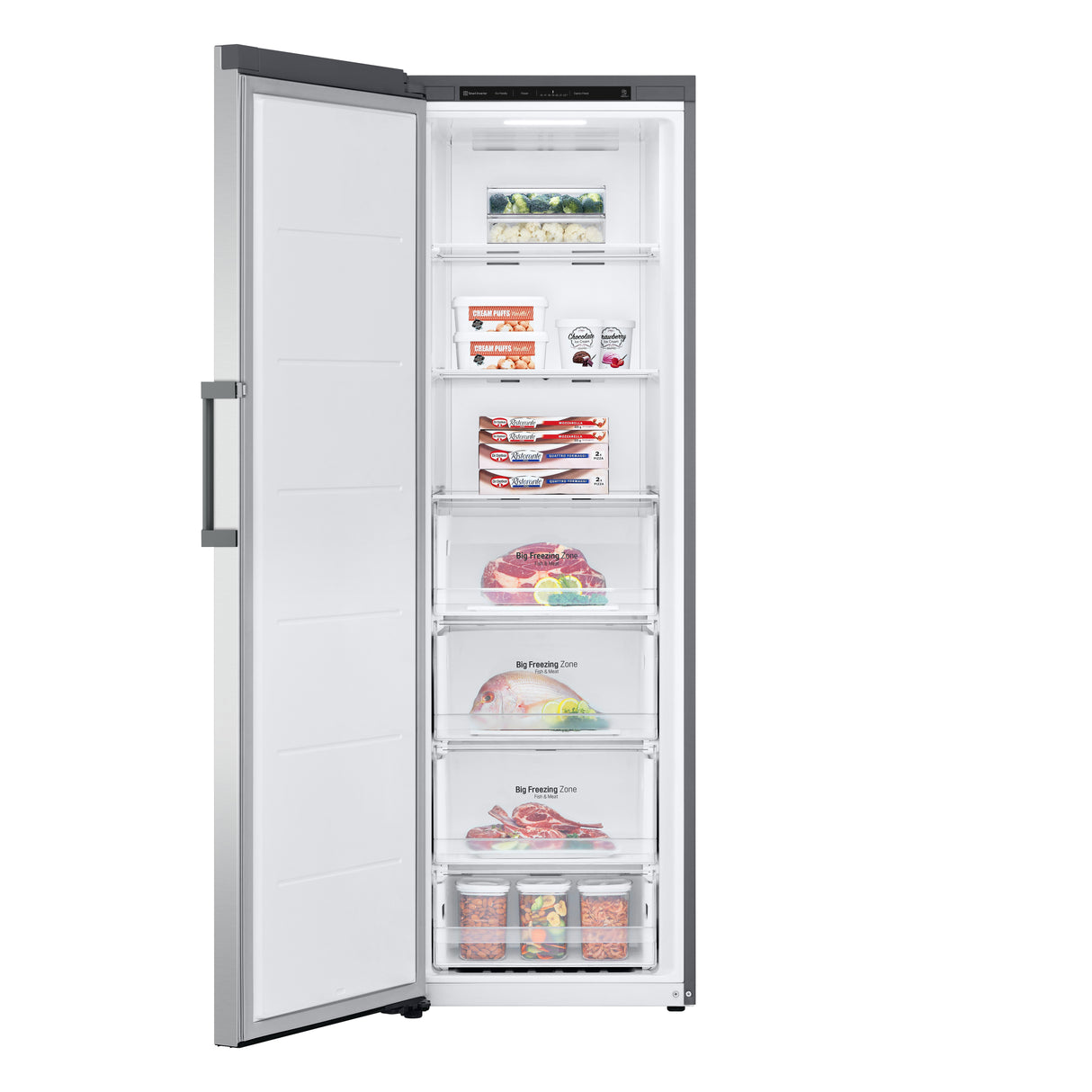LG GFT41PZGSZ Stående fryser Fritstående 324 L Rustfrit stål