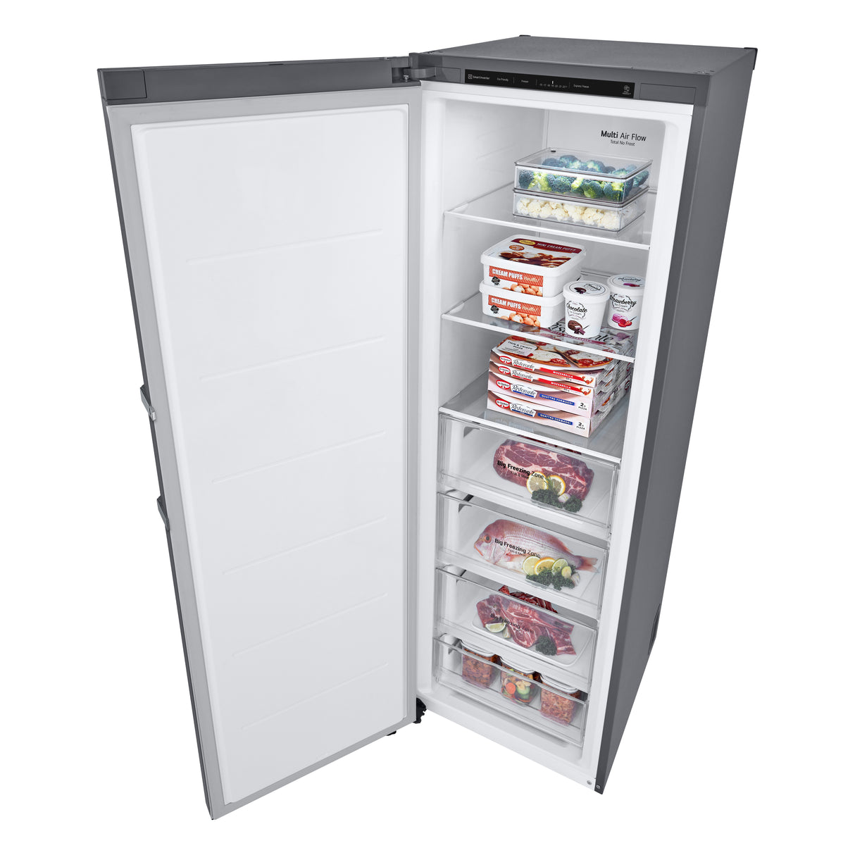 LG GFT41PZGSZ Stående fryser Fritstående 324 L Rustfrit stål