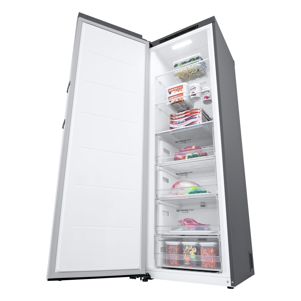 LG GFT41PZGSZ Stående fryser Fritstående 324 L Rustfrit stål