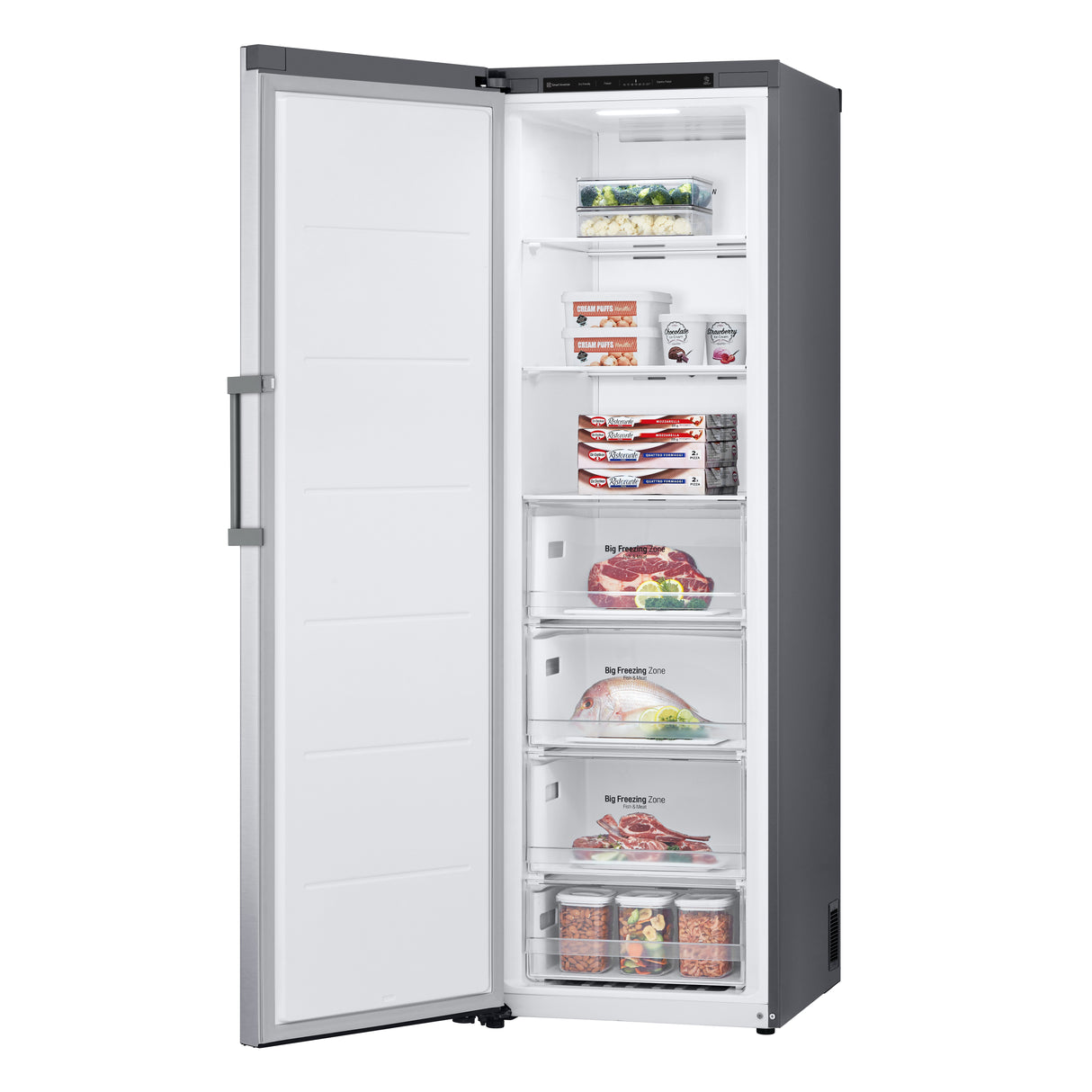 LG GFT41PZGSZ Stående fryser Fritstående 324 L Rustfrit stål