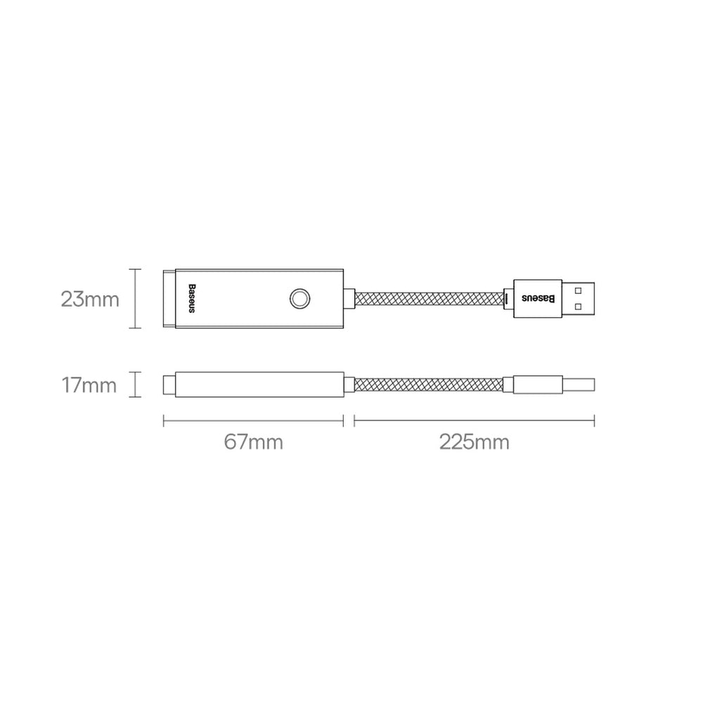 Baseus Lite Series external network card USB Type C - RJ-45 1Gbps (1000Mbps) black (WKQX000301)