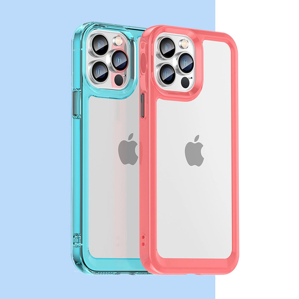 Outer Space Case til iPhone 12 Pro Max med gel-ramme blå