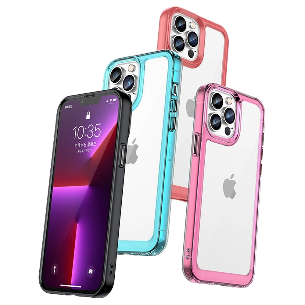 Outer Space Case til iPhone 13 Pro Max hård omslag med gel ramme blå