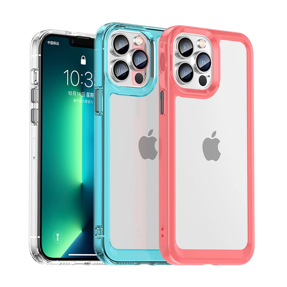 Outer Space Case til iPhone 13 Pro Max hård omslag med gel ramme blå