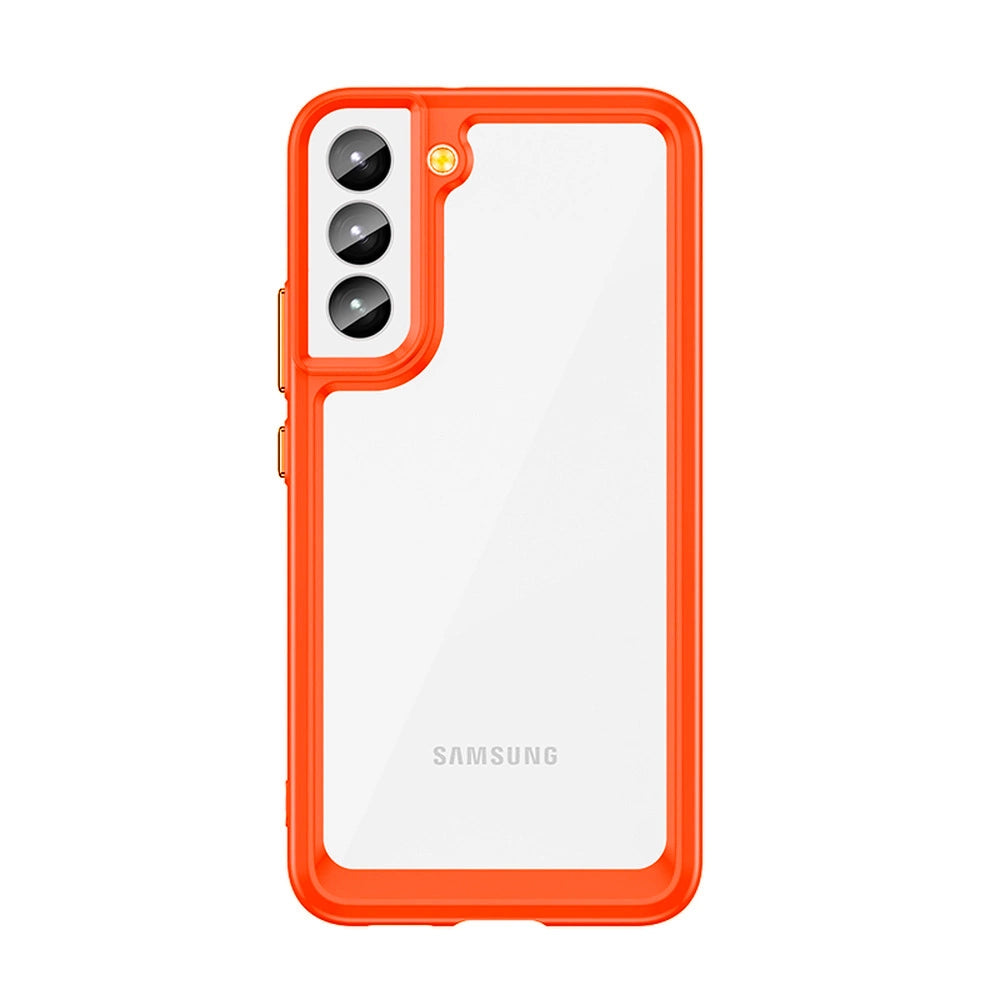 Outer Space Case Cover til Samsung Galaxy S22 + (S22 Plus) Hard Cover med Gel Frame Red