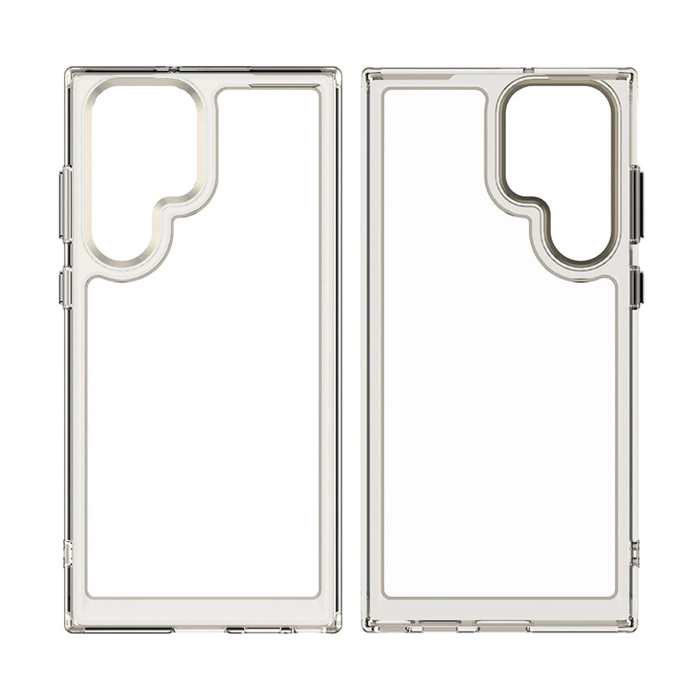 Ude i rummet Case Case for Samsung Galaxy S22 Ultra Hard Cover med Gel Frame Red