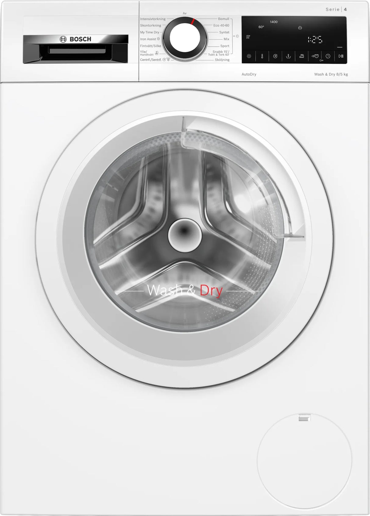 Bosch Serie 4 WNA134L0SN vaskemaskine - tørretumbler Fritstående Front-læsning Hvid