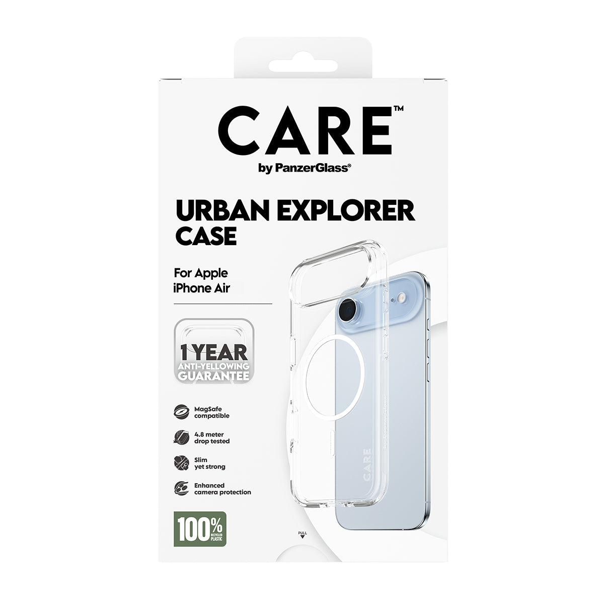 PanzerGlass CARE™ by ® Urban Explorer Case Transparent m. Hvid MagSafe iPhone Air