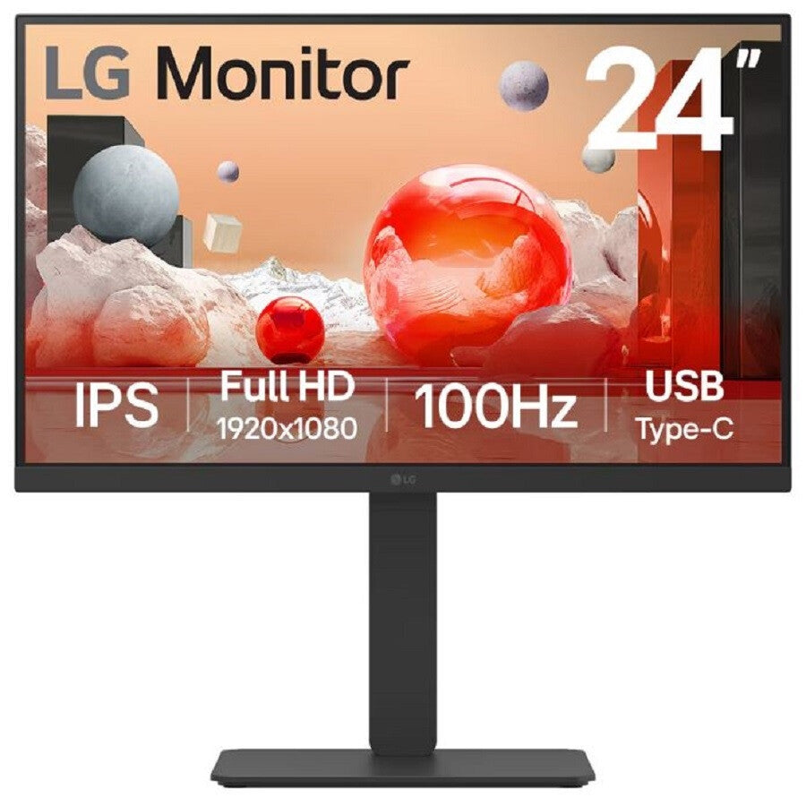LG 24BA750-B computerskærm 60,5 cm (23.8") 1920 x 1080 pixel Fuld HD LCD Bordplade Sort