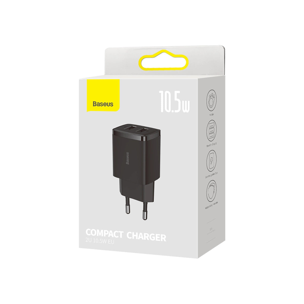 Baseus Compact oplader 2x USB 10.5W sort (CCXJ010201)