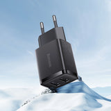 Baseus Compact oplader 2x USB 10.5W sort (CCXJ010201)