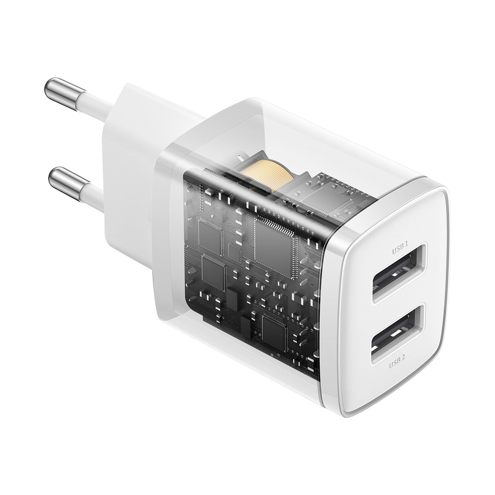 Baseus Compact oplader 2x USB 10,5W hvid (CCXJ010202)