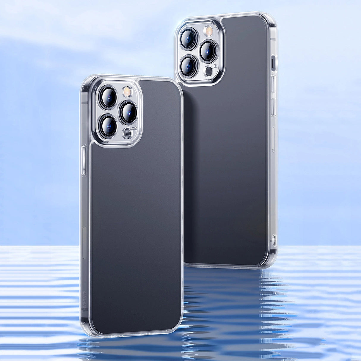 Baseus Frosted Glass Case Cover til iPhone 13 Pro Hard Cover med Gel Frame Transparent (ARWS000702)