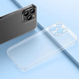 Baseus Frosted Glass Case Cover til iPhone 13 Pro Max Hard Cover med Gel Frame Transparent (ARWS000802)