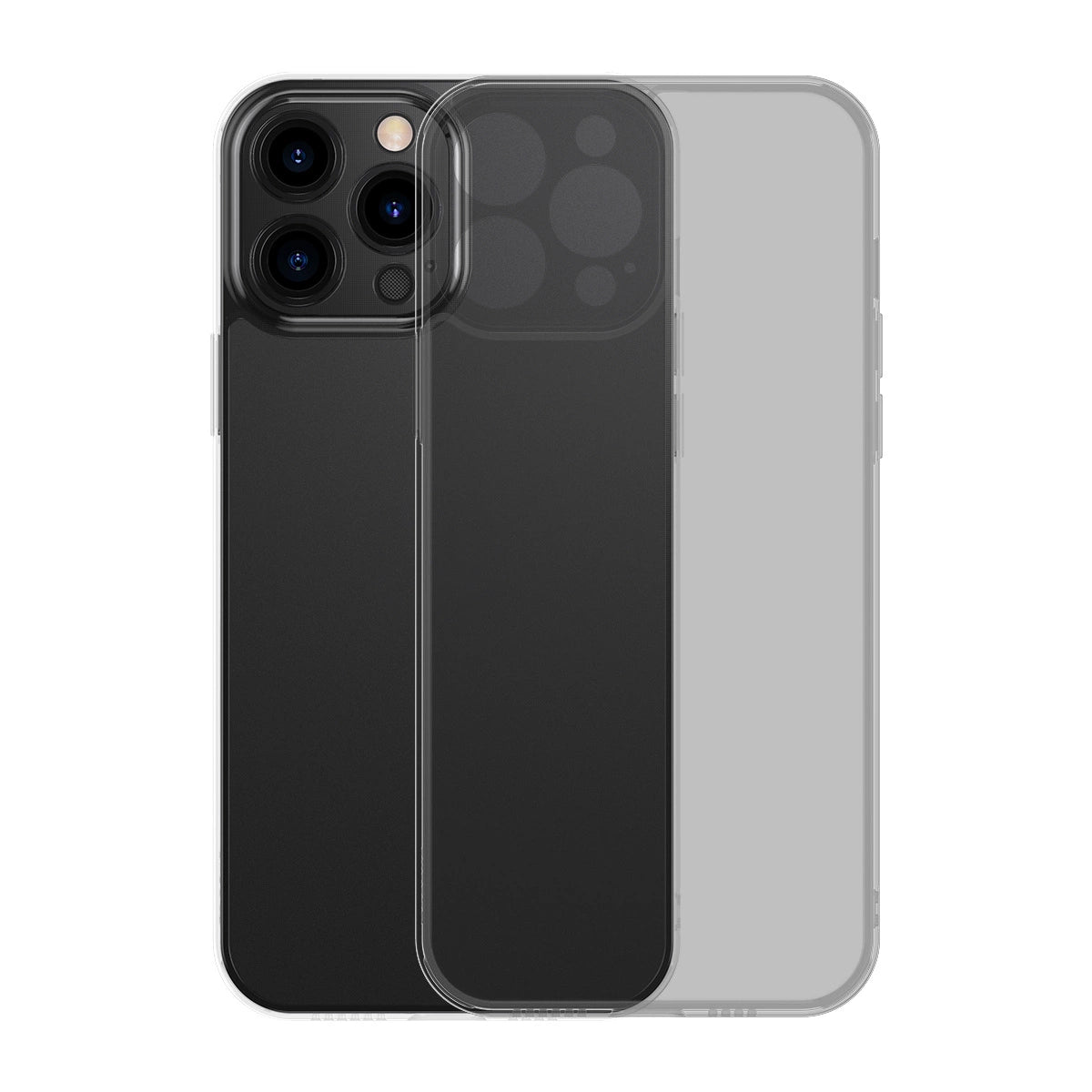 Baseus Frosted Glass Case Cover til iPhone 13 Pro Max Hard Cover med Gel Frame sort (ARWS001101)