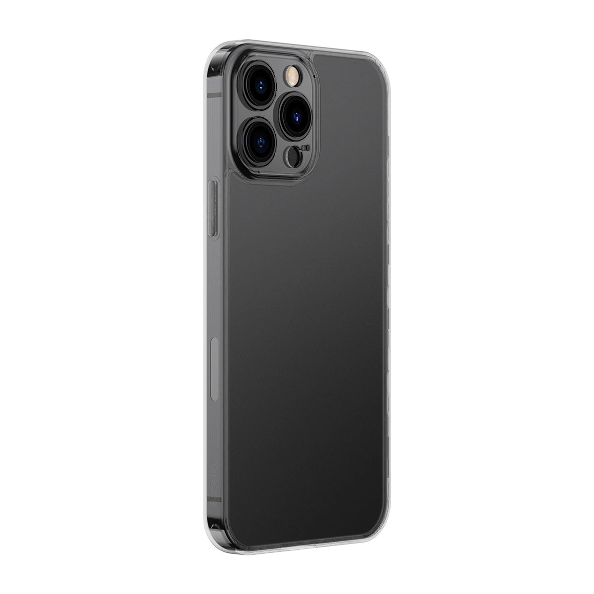 Baseus Frosted Glass Case Cover til iPhone 13 Pro Max Hard Cover med Gel Frame sort (ARWS001101)