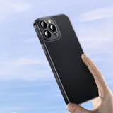 Baseus Frosted Glass Case Cover til iPhone 13 Pro Max Hard Cover med Gel Frame sort (ARWS001101)