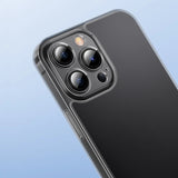 Baseus Frosted Glass Case Cover til iPhone 13 Pro Max Hard Cover med Gel Frame sort (ARWS001101)
