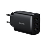 Baseus Compact oplader 3x USB 17W sort (CCXJ020101)