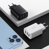 Baseus Compact oplader 3x USB 17W sort (CCXJ020101)