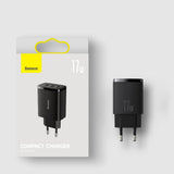 Baseus Compact oplader 3x USB 17W sort (CCXJ020101)