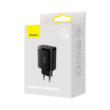 Baseus Compact oplader 3x USB 17W sort (CCXJ020101)
