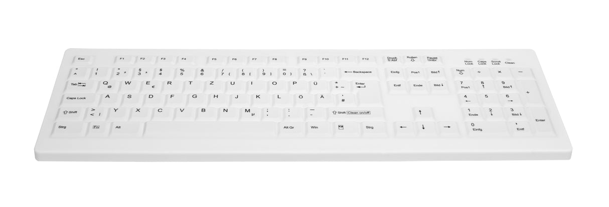 CHERRY AK-C8100F-FUS-W/NOR tastatur Medicinsk RF trådløst QWERTY Norsk Hvid