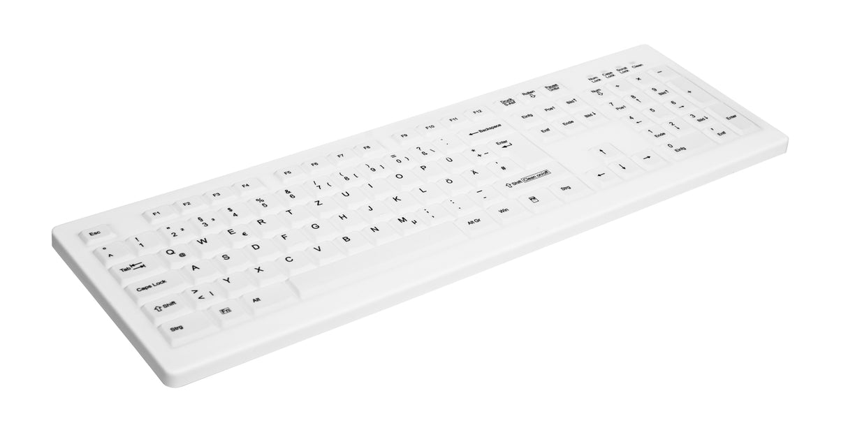 CHERRY AK-C8100F-FUS-W/NOR tastatur Medicinsk RF trådløst QWERTY Norsk Hvid