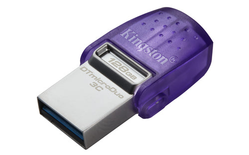 Kingston DataTraveler microDuo 3C 128GB USB 3.2 Gen 1 / USB-C USB stick Lilla Transparent