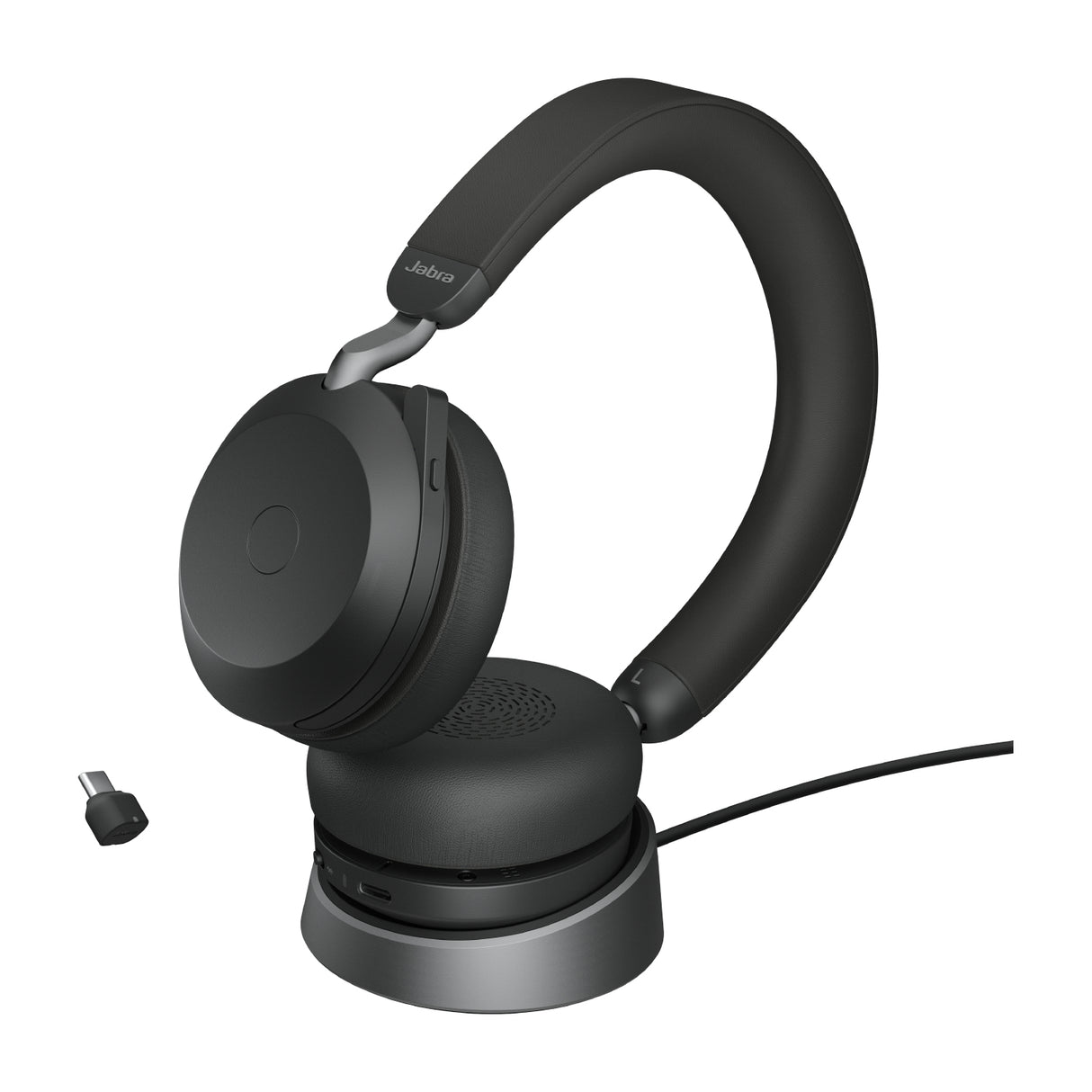 Jabra 27599-989-889 hovedtelefoner/headset Kabel & trådløs Opkald/musik USB Type-C Bluetooth Opladningsstativ Sort
