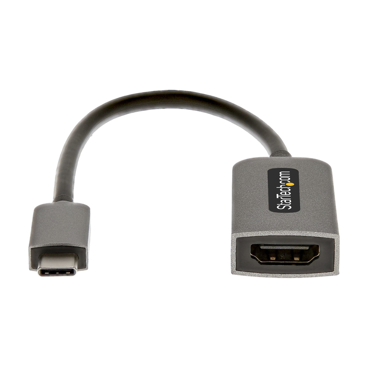 StarTech.com USB C to HDMI Adapter, 4K 60Hz UHD Video, HDR10, USB-C to HDMI 2.0b Adapter Dongle, USB Type-C DP Alt Mode to HDMI Monitor/Display/Projector, USB C to HDMI Converter, M/F - Thunderbolt 3 Compatible Videoadapter 13cm Grå