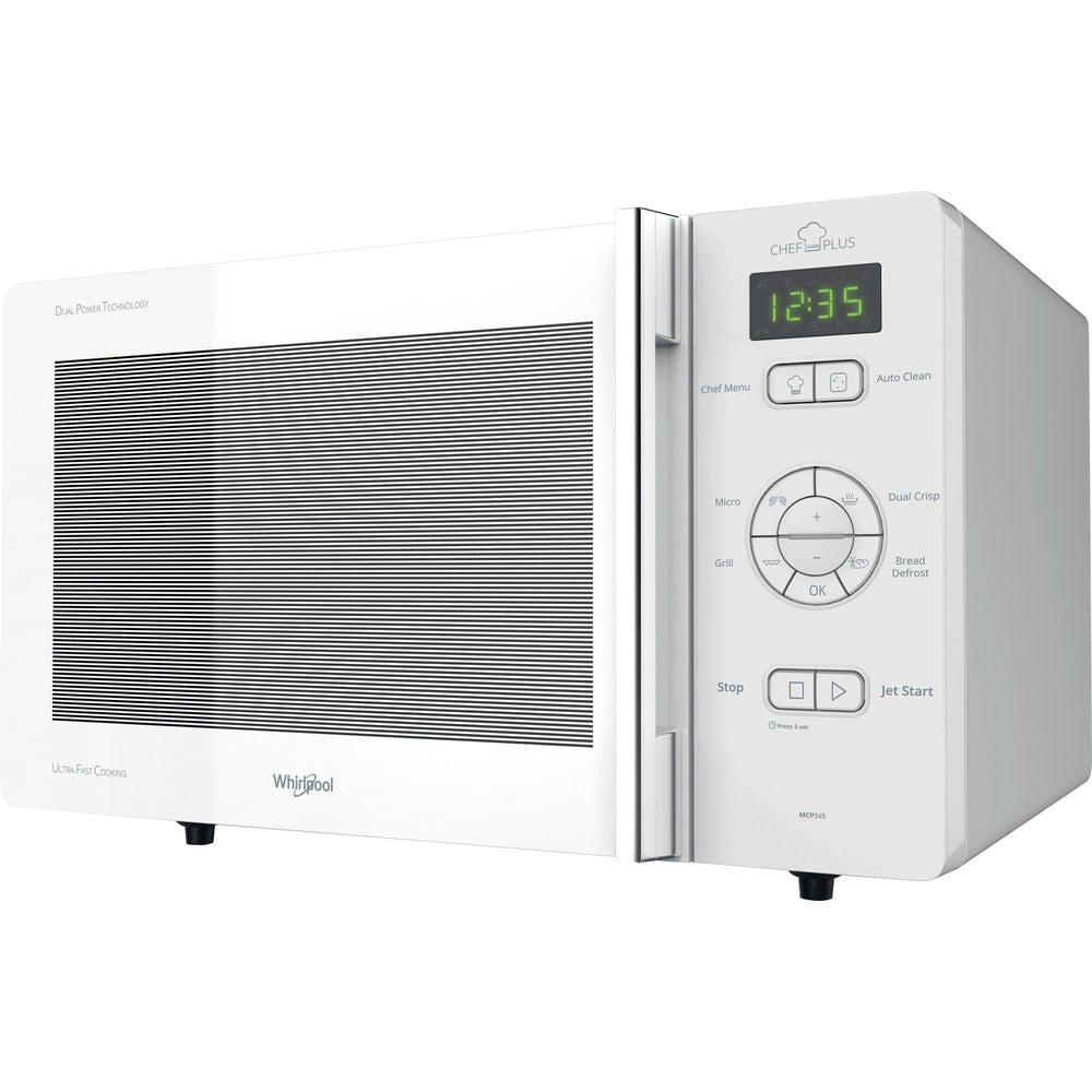 Whirlpool Chef Plus MCP 345 WH Hvid Grill mikroovn Bordplade 25 L 800 W