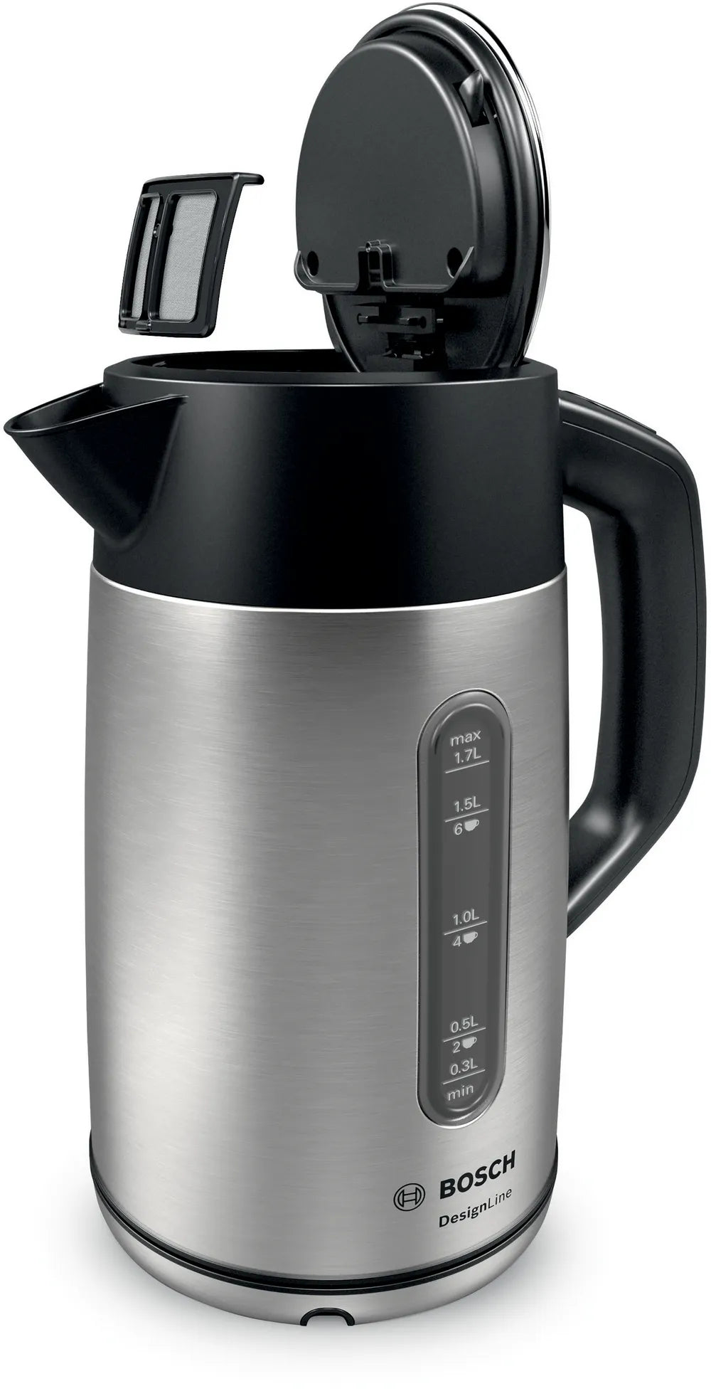 Bosch DesignLine Elkedel 1.7liter 2.4kW Rustfrit stål/sort