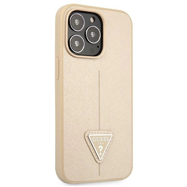 Guess GUHCP13LPSATLE iPhone 13 Pro / 13 6.1" beige/beige hardcase SaffianoTriangle Logo