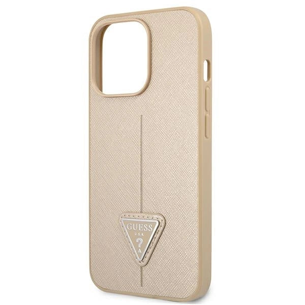 Guess GUHCP13LPSATLE iPhone 13 Pro / 13 6.1" beige/beige hardcase SaffianoTriangle Logo