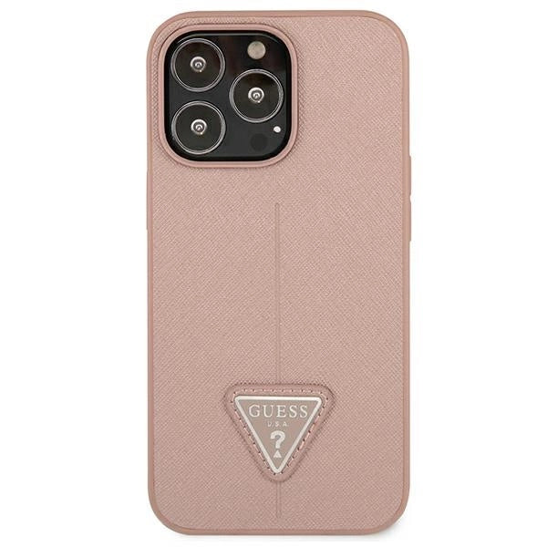 Guess GUHCP13LPSATLP iPhone 13 Pro / 13 6.1" pink/pink hardcase SaffianoTriangle Logo
