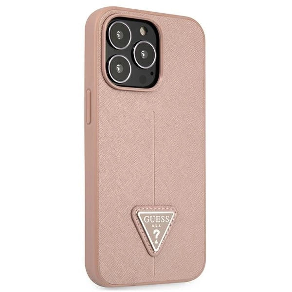 Guess GUHCP13LPSATLP iPhone 13 Pro / 13 6.1" pink/pink hardcase SaffianoTriangle Logo