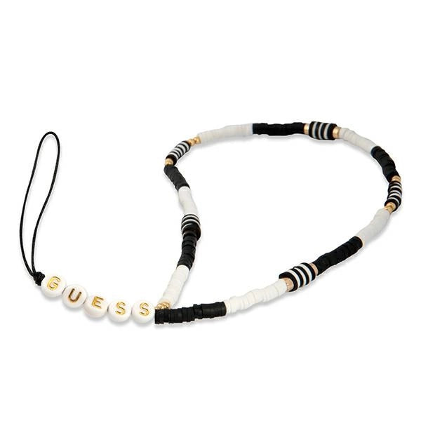 Guess pendant GUSTBCKH Telefonrem sort-hvid/sort-hvid Heishi perler
