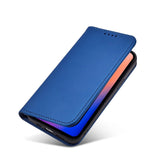 Magnet Card Case for iPhone 12 cover kort tegnebog kort stativ blå