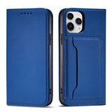Magnetkortkasse til iPhone 12 Pro cover kort tegnebog kort stativ blå